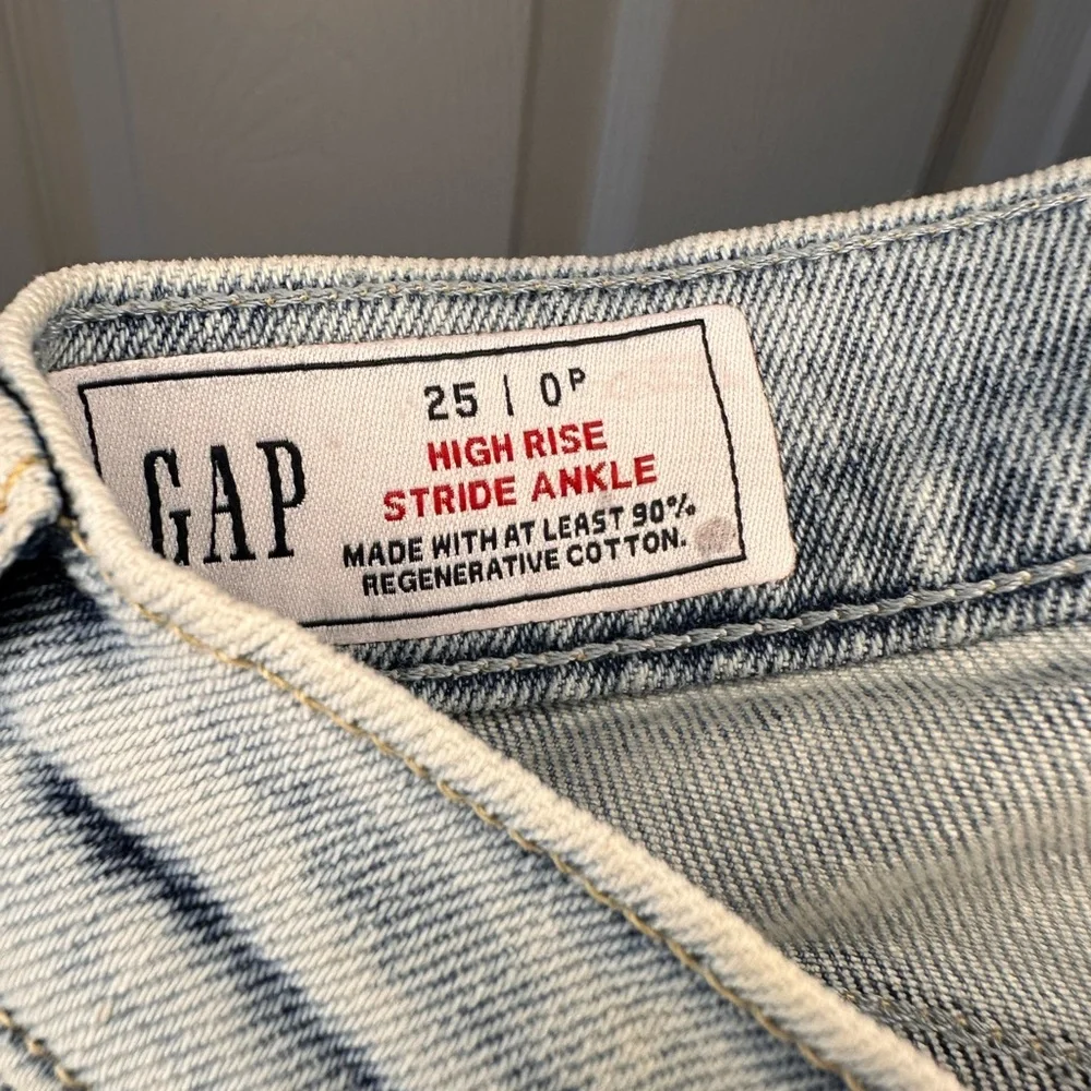 NWT GAP High Rise Wide Leg Stride Ankle Jeans - Petite - Picture 5 of 7